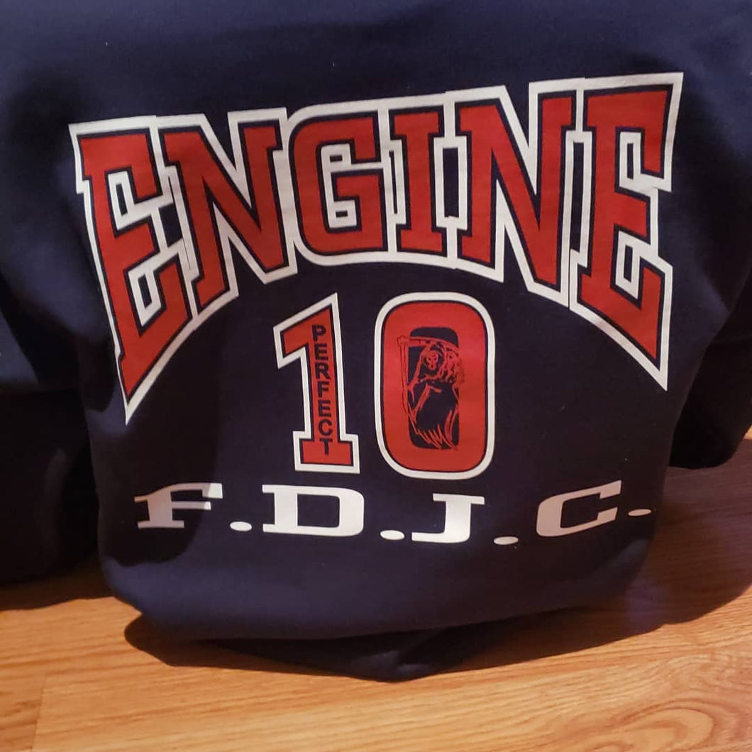 FDJC BRAVESTWEAR Fire Department ENGINE 10 Printed Sweatshirts (3 styles)