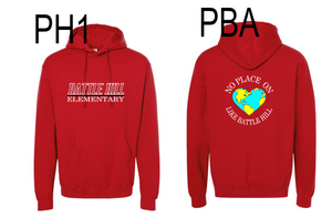 Battle Hill Elementary School ADULT PRINTED HOODED PULLOVER sweatshirt