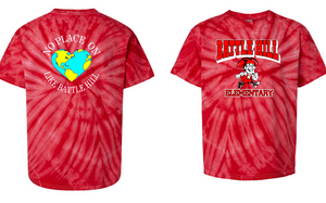 Battle Hill Elementary REd Swirl TIE DYE TEE (Adult and youth)