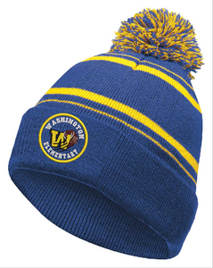 WASHINGTON Elementary School WINTER 12" ROYAL WITH GOLD Beanie w/ Pom pom