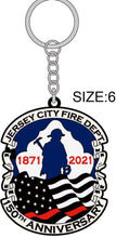 Load image into Gallery viewer, Jersey City Fire Department 150th Anniversary rubberized key chain
