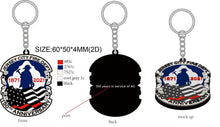 Load image into Gallery viewer, Jersey City Fire Department 150th Anniversary rubberized key chain
